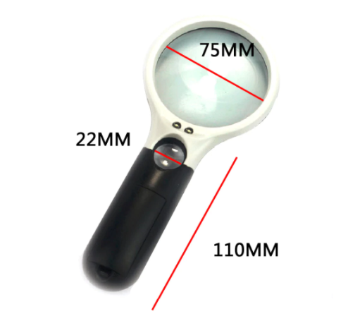 Hand Held LED 3x and 45x Magnifying Glass with LED Lights