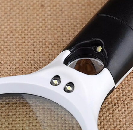 Hand Held LED 3x and 45x Magnifying Glass with LED Lights