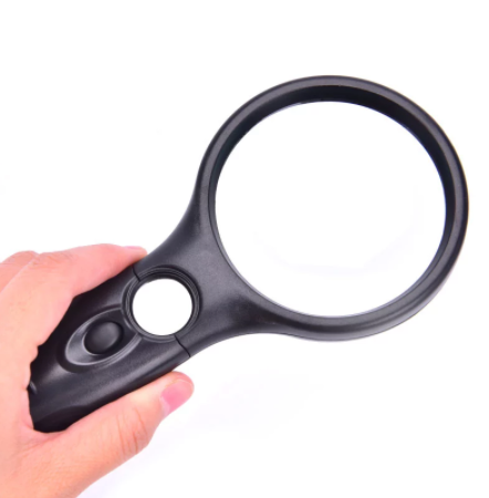 Hand Held LED 3x and 45x Magnifying Glass with LED Lights